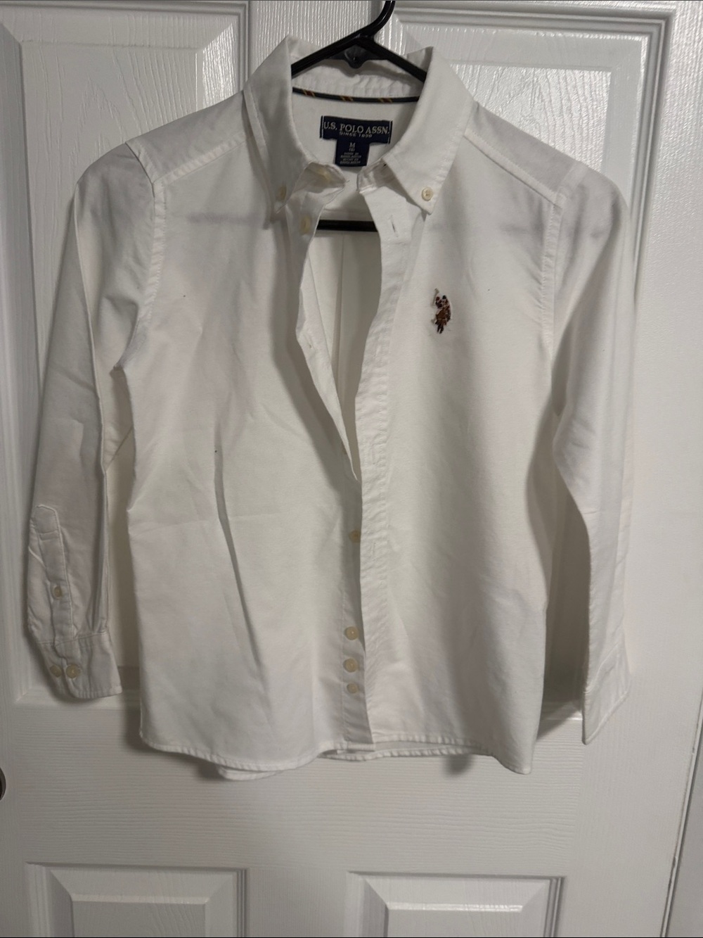 U.S. Polo Assn. White Button-Down Shirt with Embroidered Logo